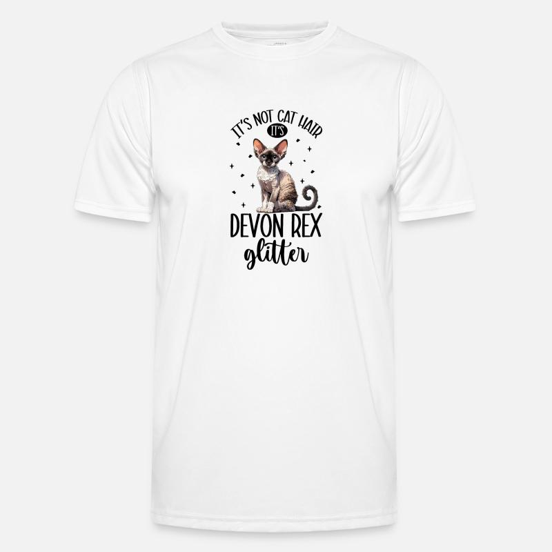 Katzen Glitzer - Devon Rex - Männer Funktions-T-Shirt - Weiß