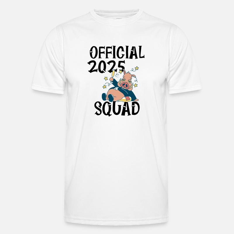Official 2025 Squad, das Sylvester/Neujahrs-Design - Männer Funktions-T-Shirt - Weiß