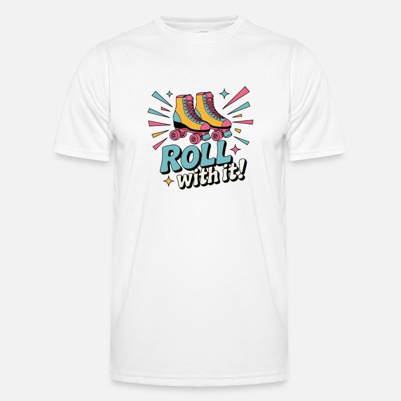ROLLERSKATES, ROLL WITH IT - Men's Functional T-Shirt - white