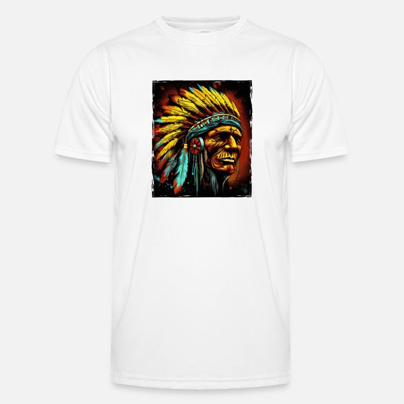 Apache Indian Chief Skull Men's Functional T-Shirt
