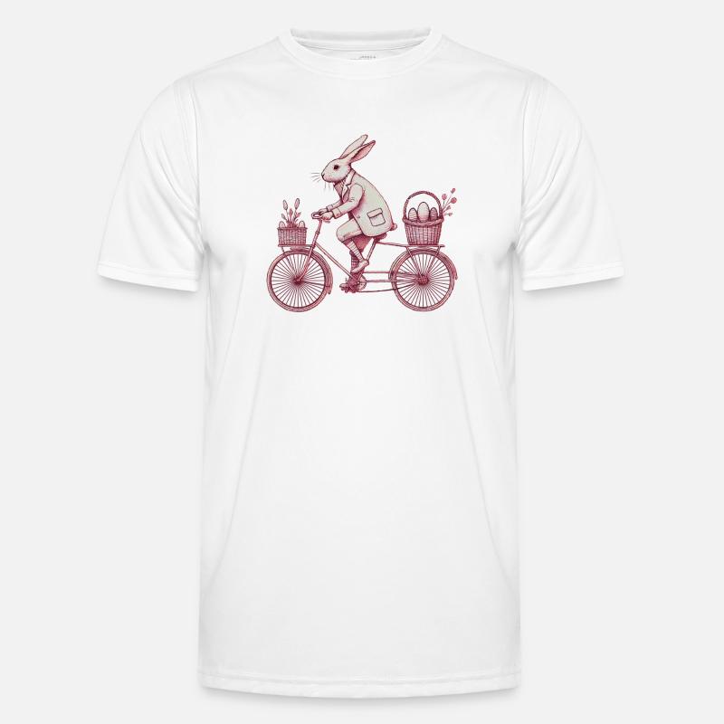 Easter Bunny Bicycle Retro Style - Men's Functional T-Shirt - white
