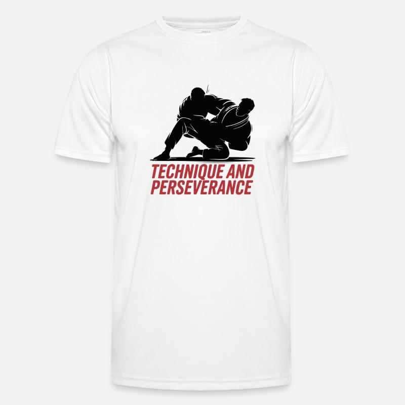 TECHNIQUE AND PERSEVERANCE - Men's Functional T-Shirt - white
