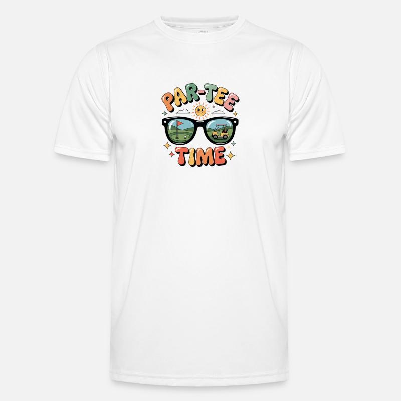 Witziges Golfdesign mit Par Tee - Männer Funktions-T-Shirt - Weiß