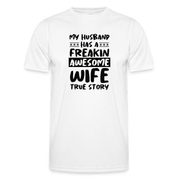 Ehefrau lustige Sprüche Spruch Sarkasmus Ehemann - Männer Funktions-T-Shirt - Weiß - Vorne - AI Model Male 178 dark (178cm)