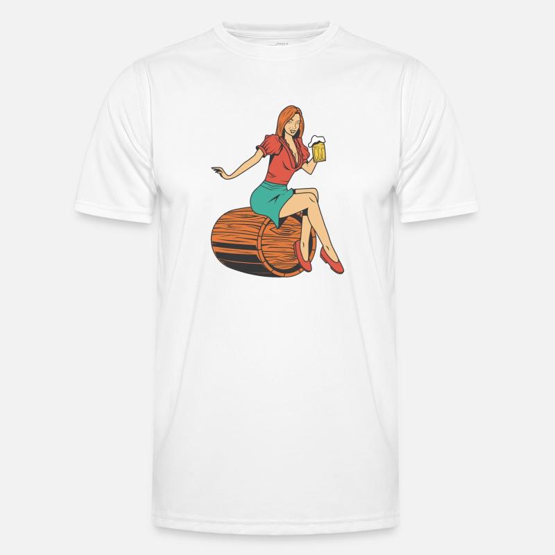 Frau Bierfass Männer Funktions-T-Shirt