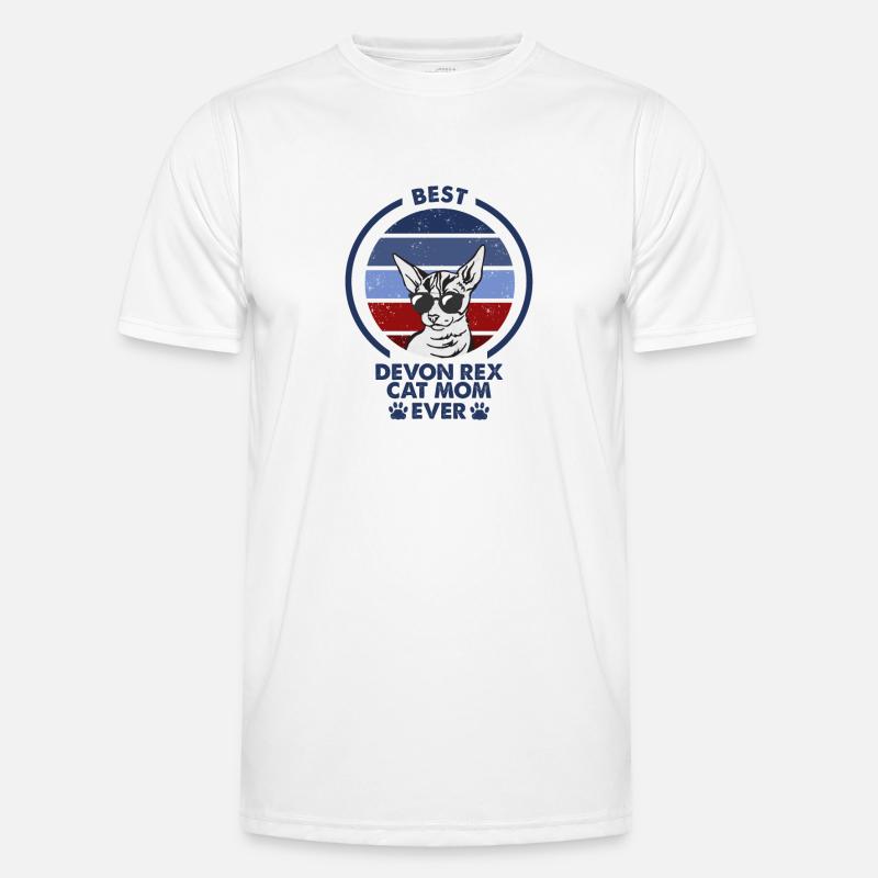 Cat Mom - Devon Rex Cat - Men's Functional T-Shirt - white