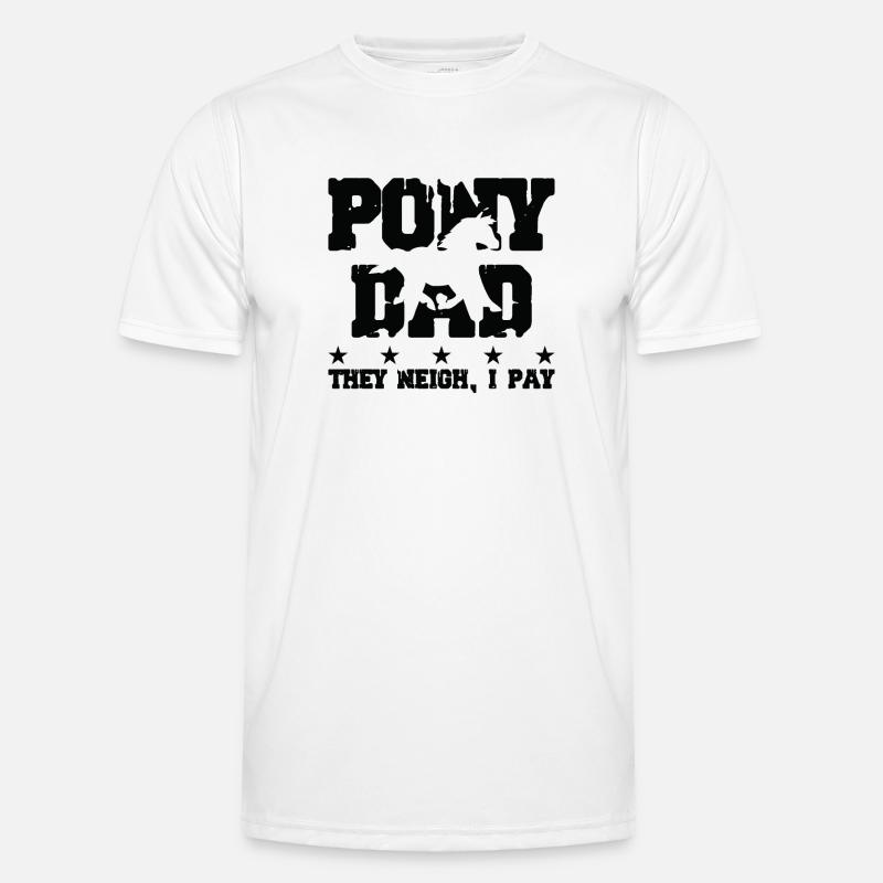 Pferdevater - Pony - Männer Funktions-T-Shirt - Weiß