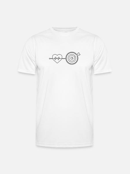 Dart Herzschlag - Männer Funktions-T-Shirt - Weiß
