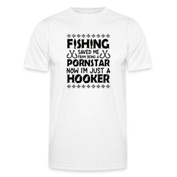 Thérapie Pêche de lac Carpe de lac Pêcheur Appât - T-shirt sport Homme - blanc - Devant - AI Model Male 178 dark (178cm)
