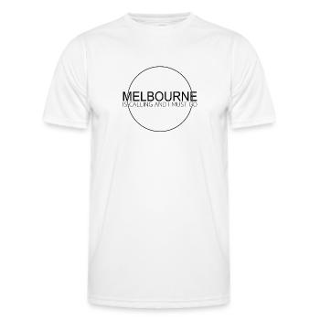 Citation de Melbourne - T-shirt sport Homme - blanc - Devant - AI Model Male 178 dark (178cm)