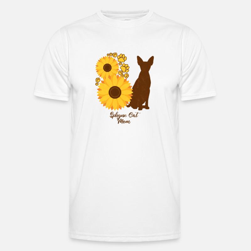 Sonnenblumenmutter - Sphynx-Katze Männer Funktions-T-Shirt