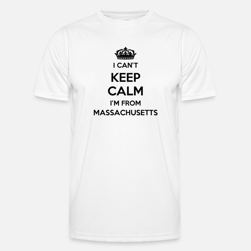 I Can't Stay Calm - Massachusetts - Men's Functional T-Shirt - white