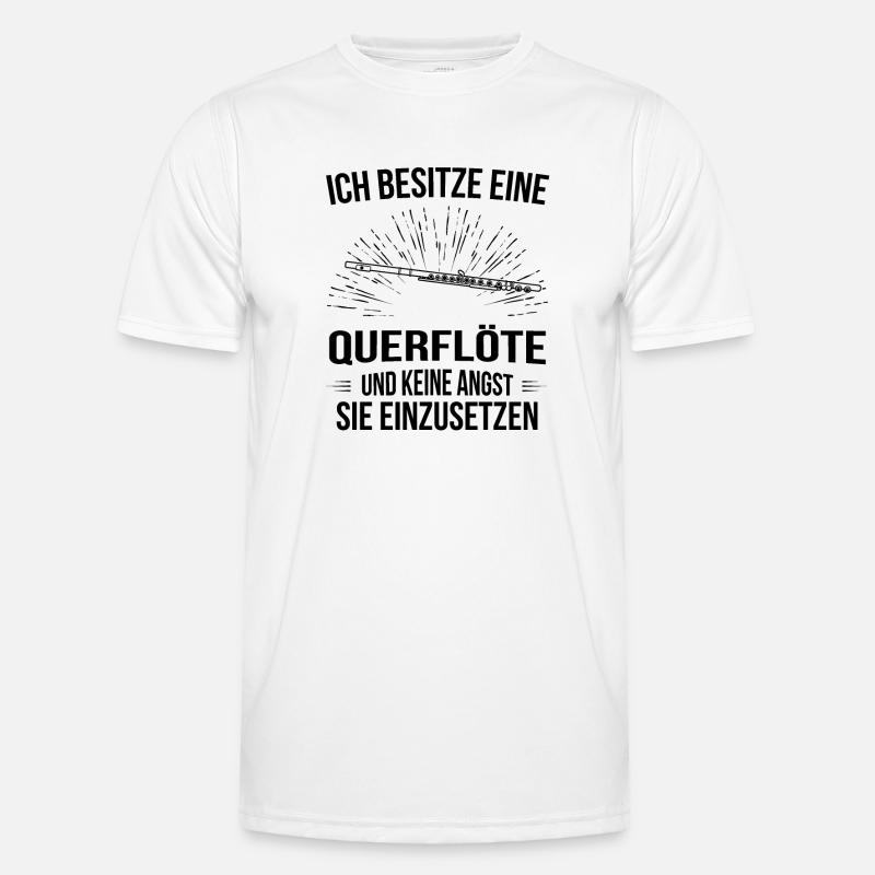 Querflöte Querflötenspieler Querflötist - Männer Funktions-T-Shirt - Weiß