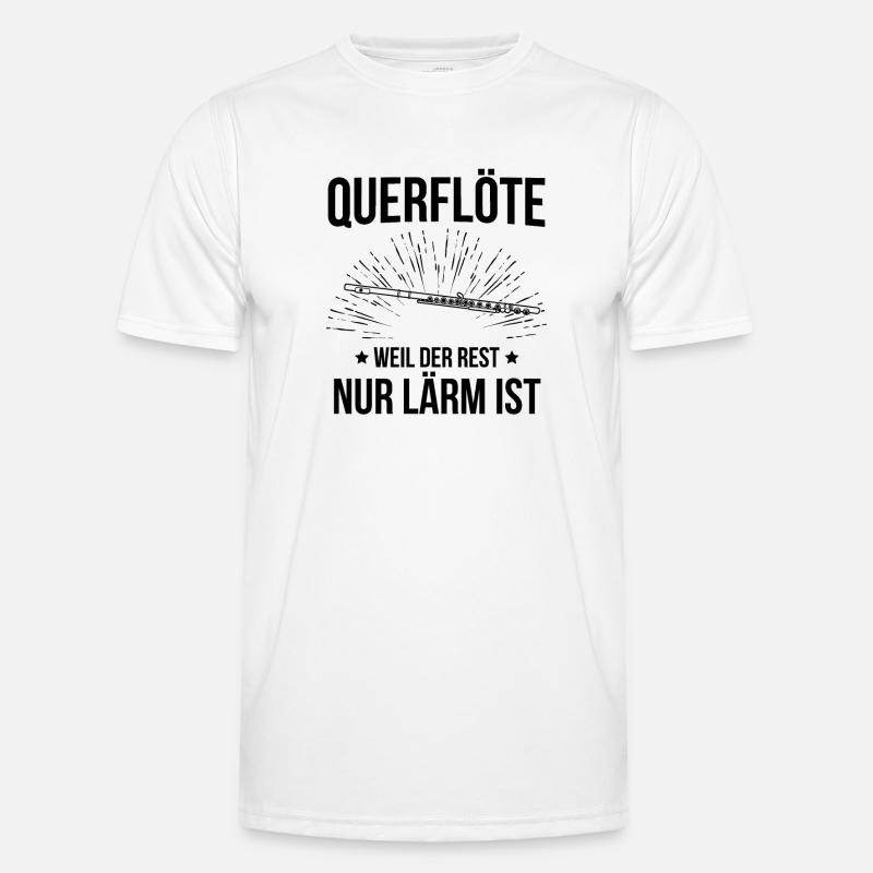 Querflöte Querflötenspieler Querflötist - Männer Funktions-T-Shirt - Weiß