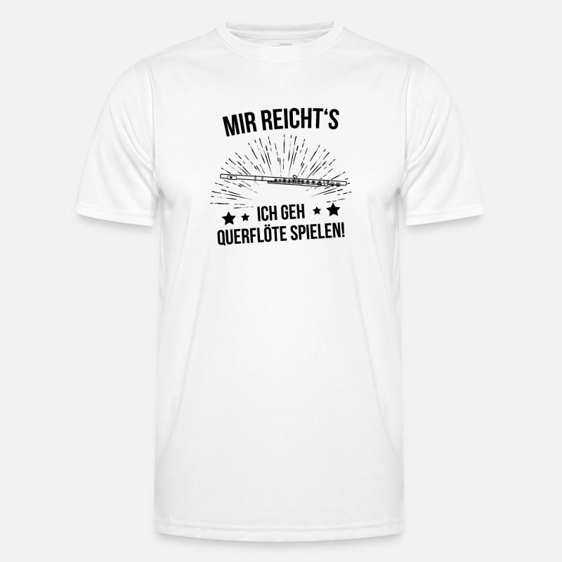 Querflöte Querflötenspieler Querflötist - Männer Funktions-T-Shirt - Weiß