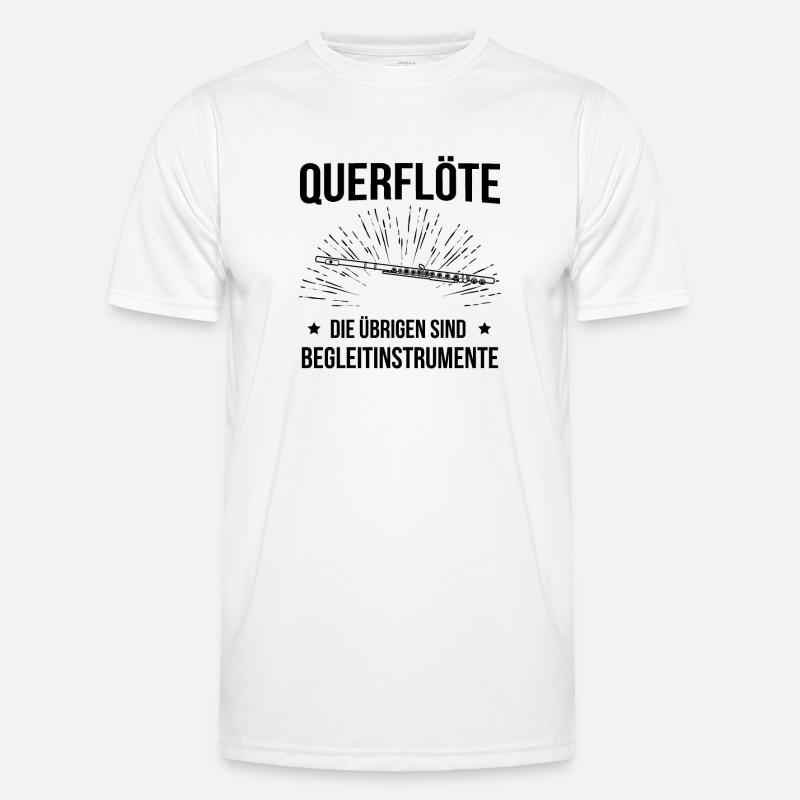 Querflöte Querflötenspieler Querflötist - Männer Funktions-T-Shirt - Weiß