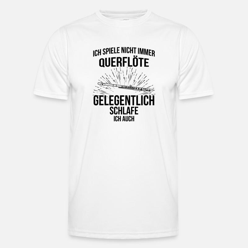 Querflöte Querflötenspieler Querflötist - Männer Funktions-T-Shirt - Weiß