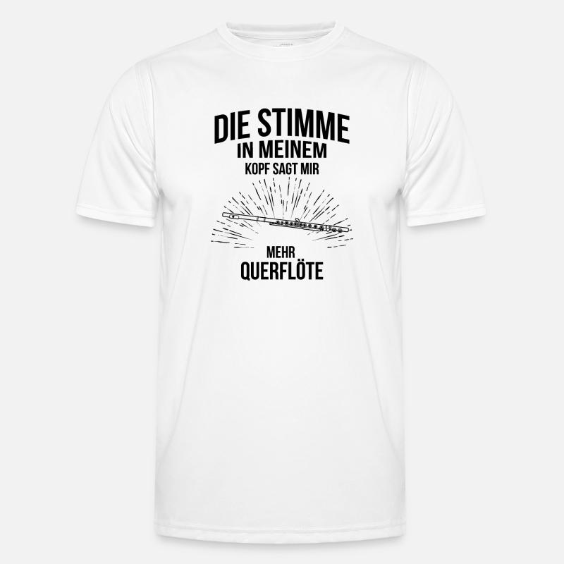 Querflöte Querflötenspieler Querflötist - Männer Funktions-T-Shirt - Weiß