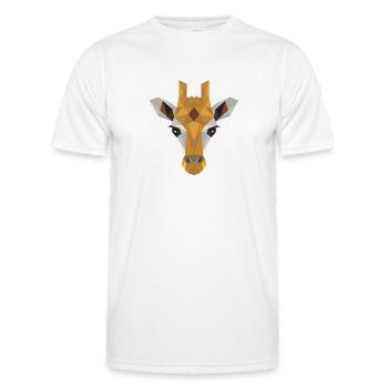 Giraffe Art Cute Artsy Camelopard Animal Wildlife - Men's Functional T-Shirt - white - Front - AI Model Male 178 dark (178cm)
