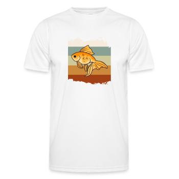 Cute Goldfish Aquarium Artsy Fish - Men's Functional T-Shirt - white - Front - AI Model Male 178 dark (178cm)