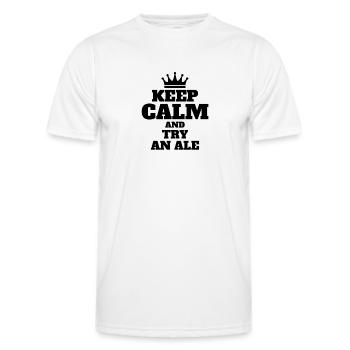 Keep calm and try an ale - Men's Functional T-Shirt - white - Front - AI Model Male 178 dark (178cm)