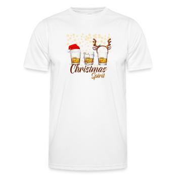Christmas Spirit Weihnachten Whisky Malt Shots - Männer Funktions-T-Shirt - Weiß - Vorne - AI Model Male 178 dark (178cm)