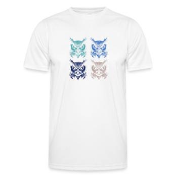 Nature Owl Wildlife Forest Animal Artsy Owl - Men's Functional T-Shirt - white - Front - AI Model Male 178 dark (178cm)