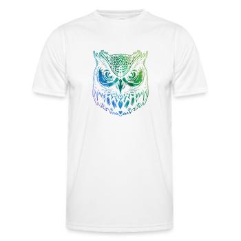 Artsy Colorful Birds Nature Owls Forest Animals - Men's Functional T-Shirt - white - Front - AI Model Male 178 dark (178cm)