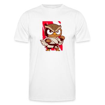 Ironic Wildlife Bird Artsy Owl Sports - Men's Functional T-Shirt - white - Front - AI Model Male 178 dark (178cm)