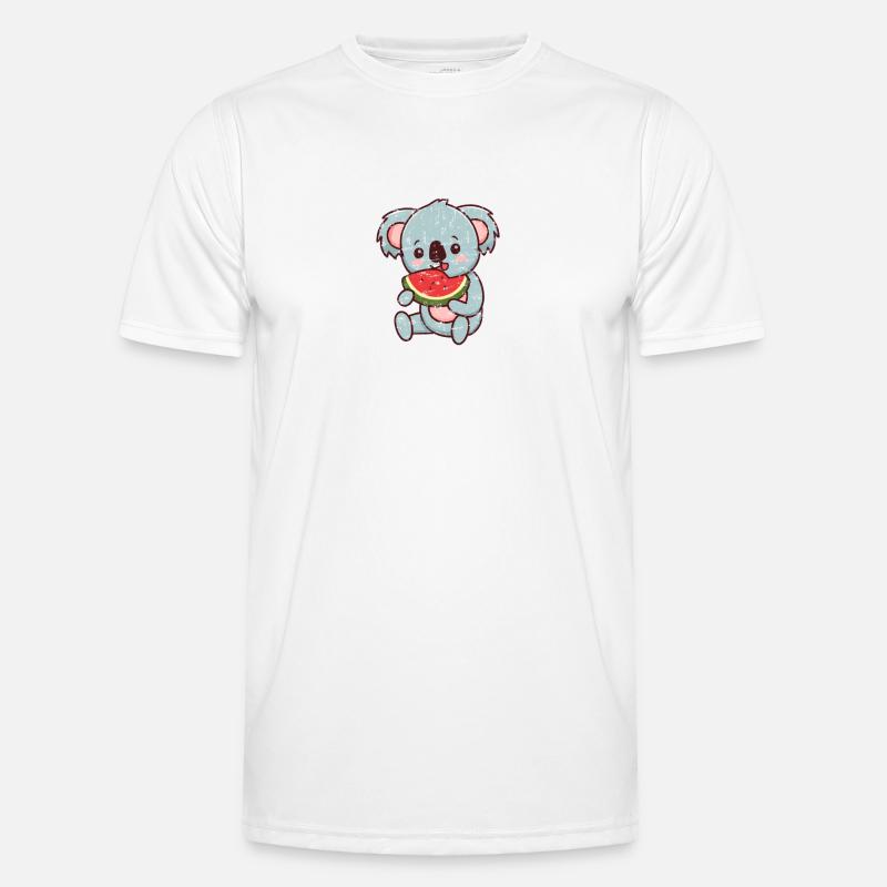 Kawaii koala eats watermelon - Men's Functional T-Shirt - white