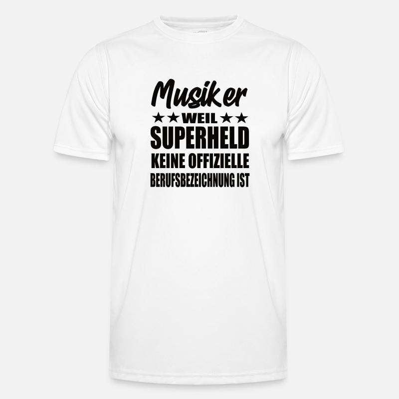 Musiker Superheld Spruch Männer Funktions-T-Shirt