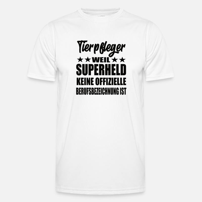 Tierpfleger Superheld Spruch Männer Funktions-T-Shirt