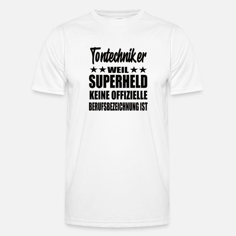 Tontechniker Superheld Spruch Männer Funktions-T-Shirt