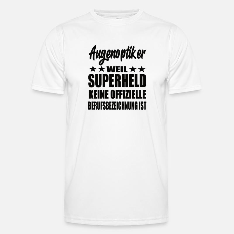 Augenoptiker Superheld Spruch Männer Funktions-T-Shirt