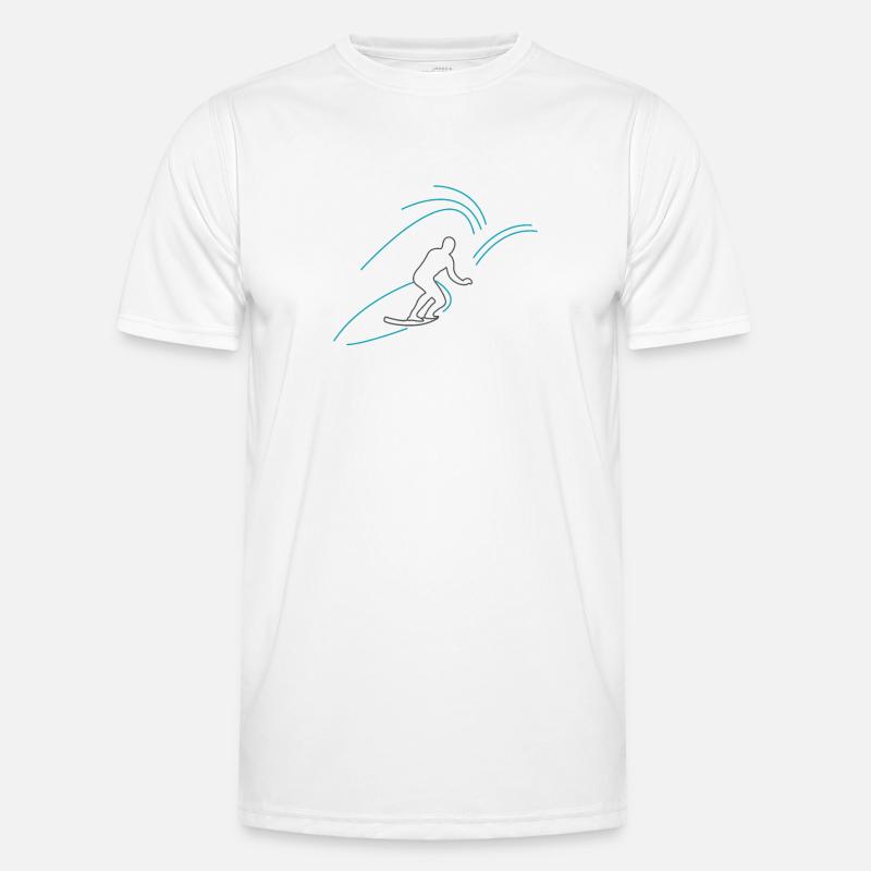 Surfer comic style - Männer Funktions-T-Shirt - Weiß