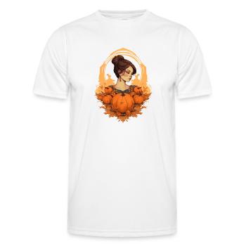 Feminine Fall Thanksgiving Design for Women - Men's Functional T-Shirt - white - Front - AI Model Male 178 dark (178cm)