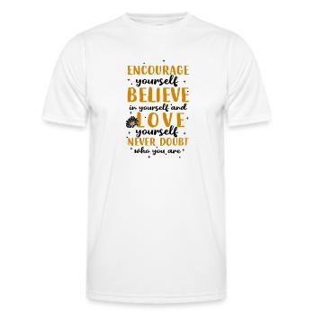 Encourage Faith That Love Never Doubts - Men's Functional T-Shirt - white - Front - AI Model Male 178 dark (178cm)