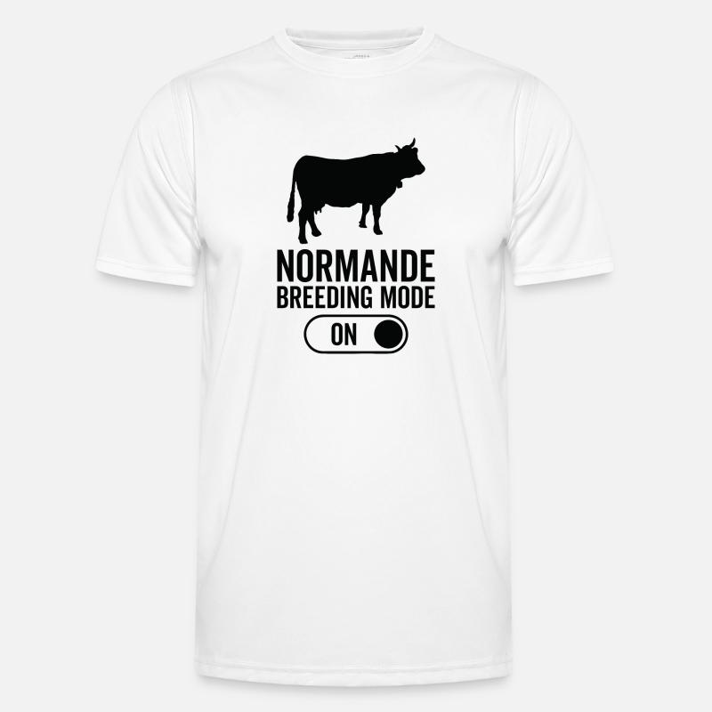 Mode d’élevage de vaches activé - Normande - T-shirt sport Homme - blanc
