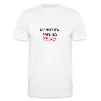 Menschenfreund Feind Lustiger Spruch Philantroph - Männer Funktions-T-Shirt - Weiß - Vorne - AI Model Male 178 dark (178cm)