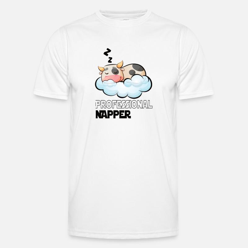 Professinonal Napper Kuh Schlafen Langschläfer - Männer Funktions-T-Shirt - Weiß