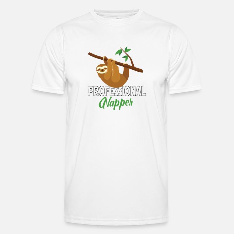 Professinonal Napper, Sloth, Sloth, Sleeping, - Men's Functional T-Shirt - white