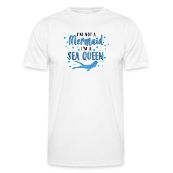 Pas de sirène, je suis une reine des mers - Océan - T-shirt sport Homme - blanc - Devant - AI Model Male 178 dark (178cm)