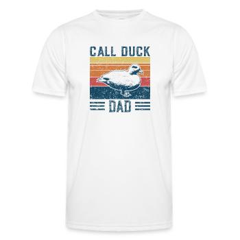 Entendad - Vintage Call Duck - Men's Functional T-Shirt - white - Front - AI Model Male 178 dark (178cm)