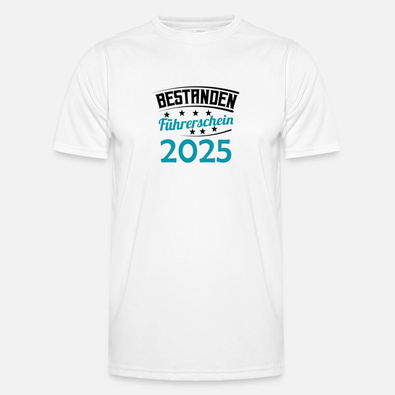 Kørekort 2025 Køreprøve Kørekortprøve - Funktionsshirt til herrer - hvid