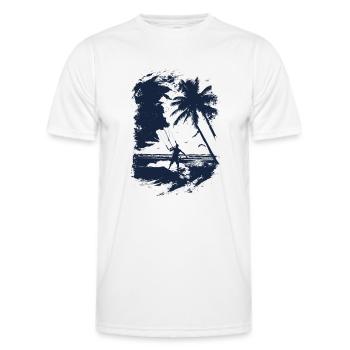 Kiteboarder in blauem Print - Männer Funktions-T-Shirt - Weiß - Vorne - AI Model Male 178 dark (178cm)