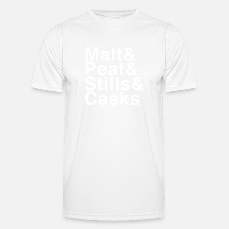 Malt & Peat & Stills & Casks - Men's Functional T-Shirt - white