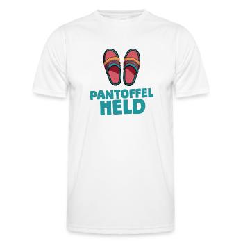 Pantoffelheld - Männer Funktions-T-Shirt - Weiß - Vorne - AI Model Male 178 dark (178cm)