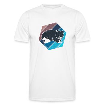 Wombat Artsy Style Rodent Animal Wildlife Nature - Men's Functional T-Shirt - white - Front - AI Model Male 178 dark (178cm)