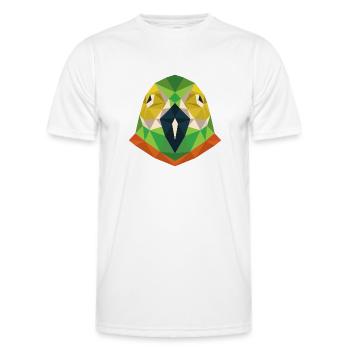 Artsy Parrot Design Puristic Wild Animal Art - Men's Functional T-Shirt - white - Front - AI Model Male 178 dark (178cm)