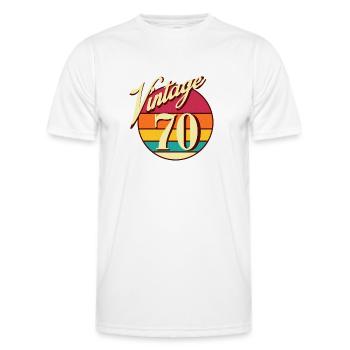Vintage 70er Jahre Musik Retro - Männer Funktions-T-Shirt - Weiß - Vorne - AI Model Male 178 dark (178cm)
